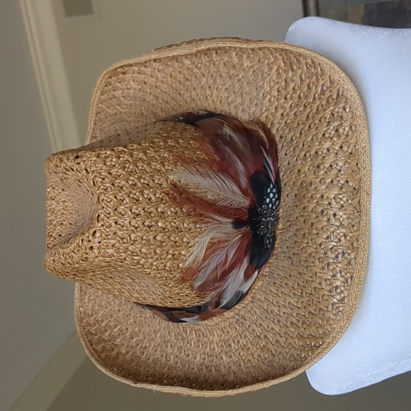 Hush Puppies Accessories Vintage Hush Puppies Western Straw Hat